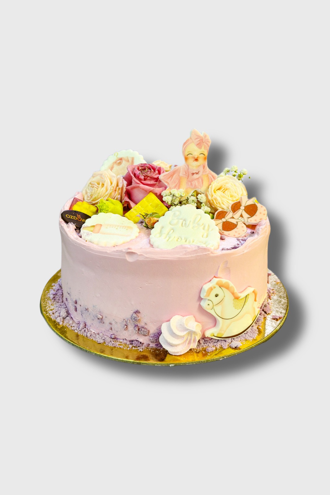 Tort urodzinowy wydruk cukrowy - baby shower