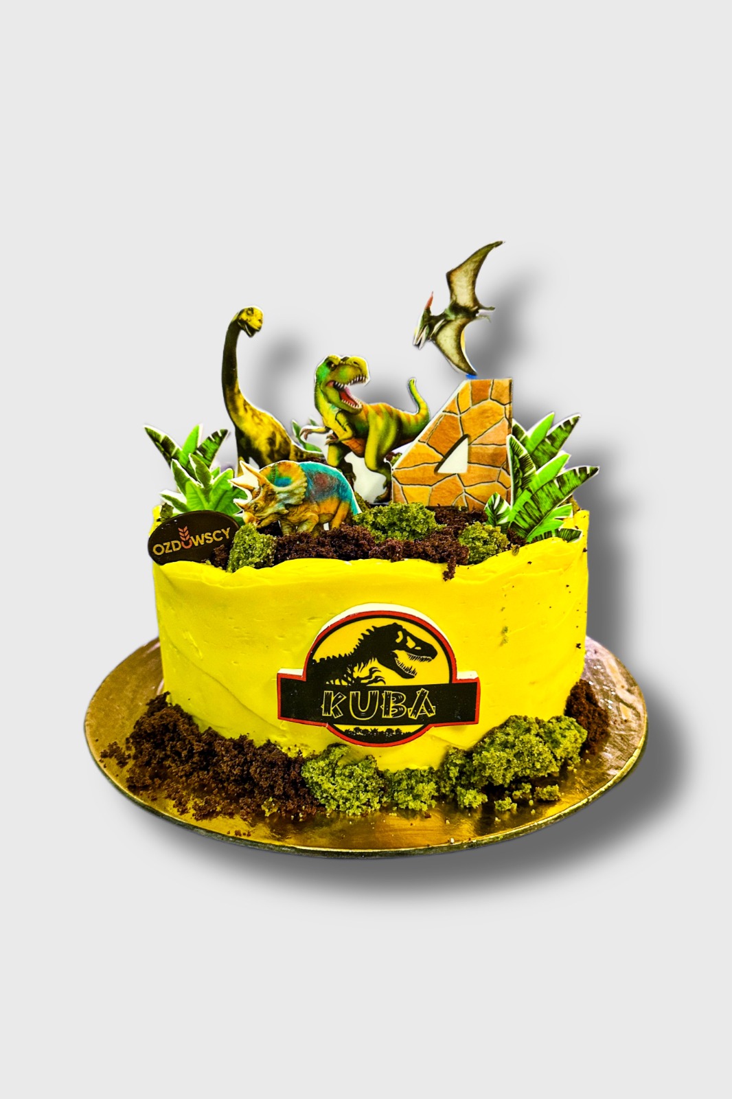 Tort urodzinowy wydruk cukrowy - dinozaury