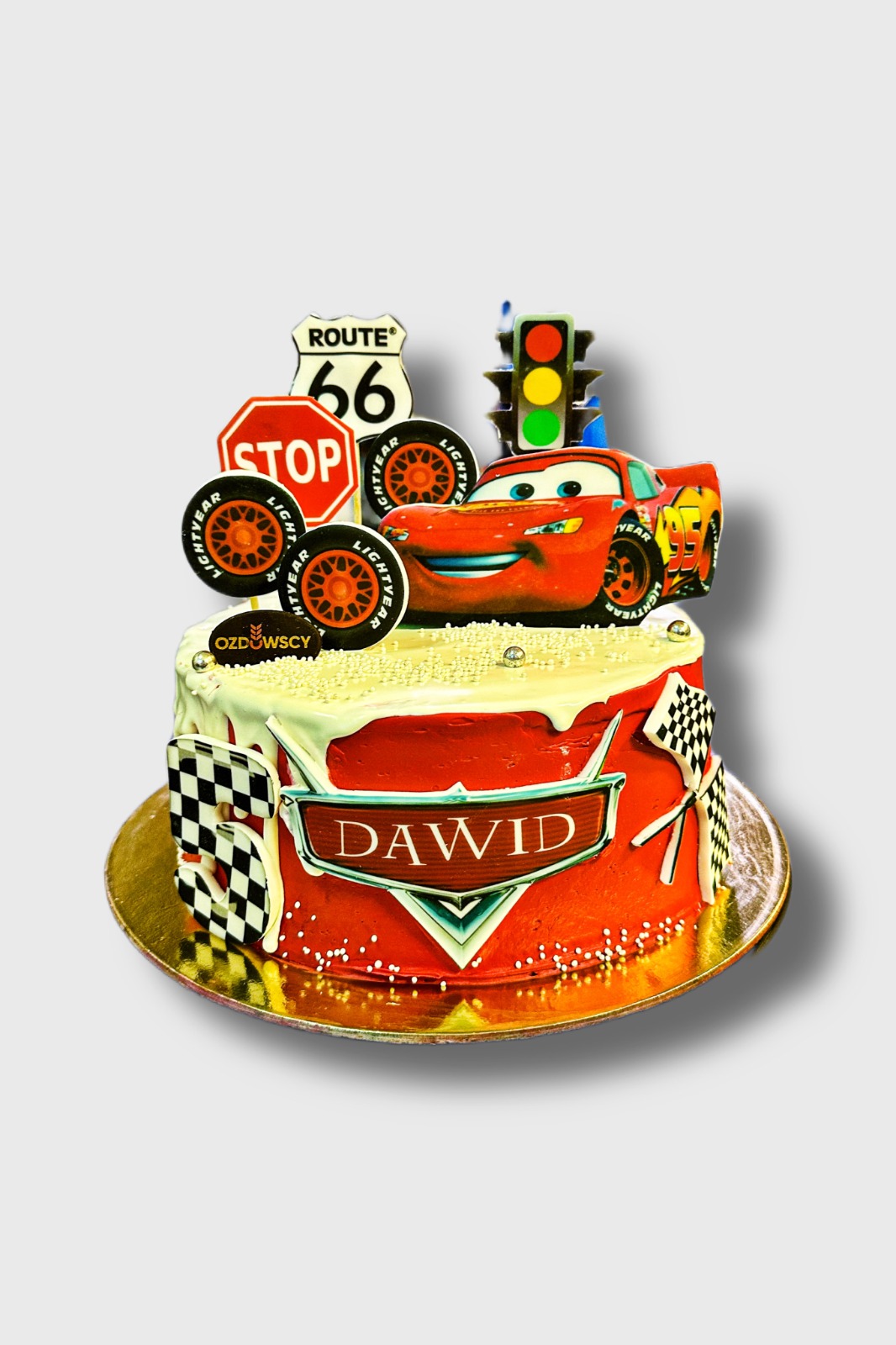 Tort urodzinowy wydruk cukrowy - auta