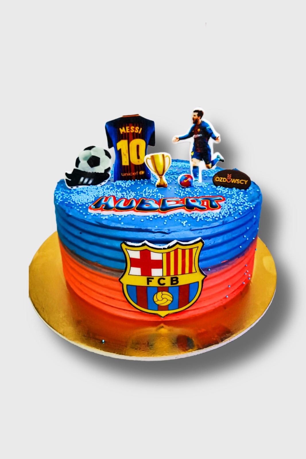 Tort urodzinowy wydruk cukrowy - FCB Messi