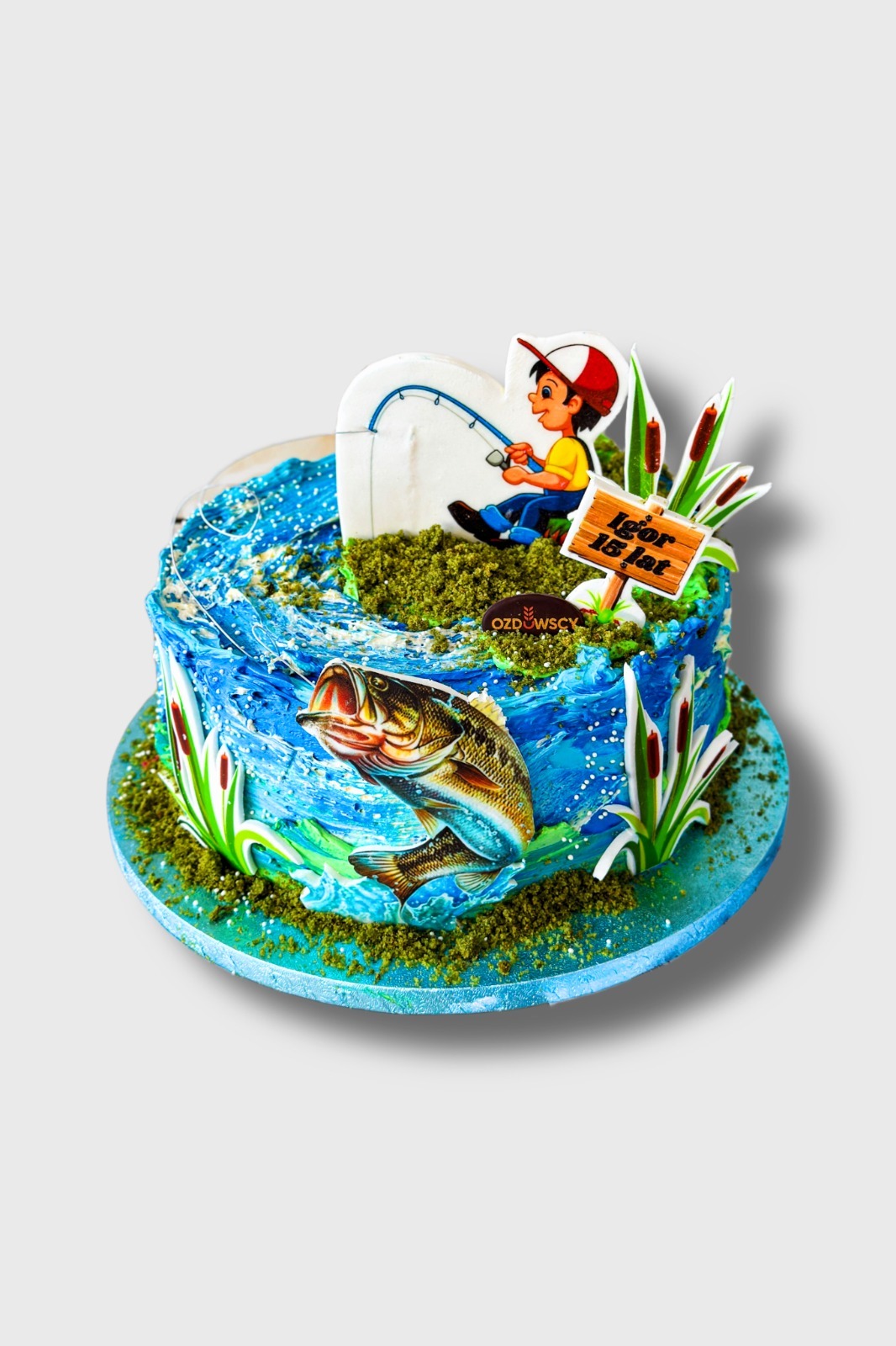 Tort urodzinowy wydruk cukrowy - Rybak