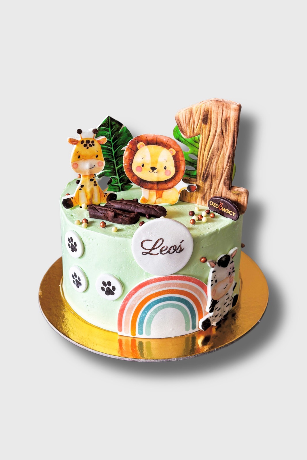 Tort urodzinowy wydruk cukrowy - Safari