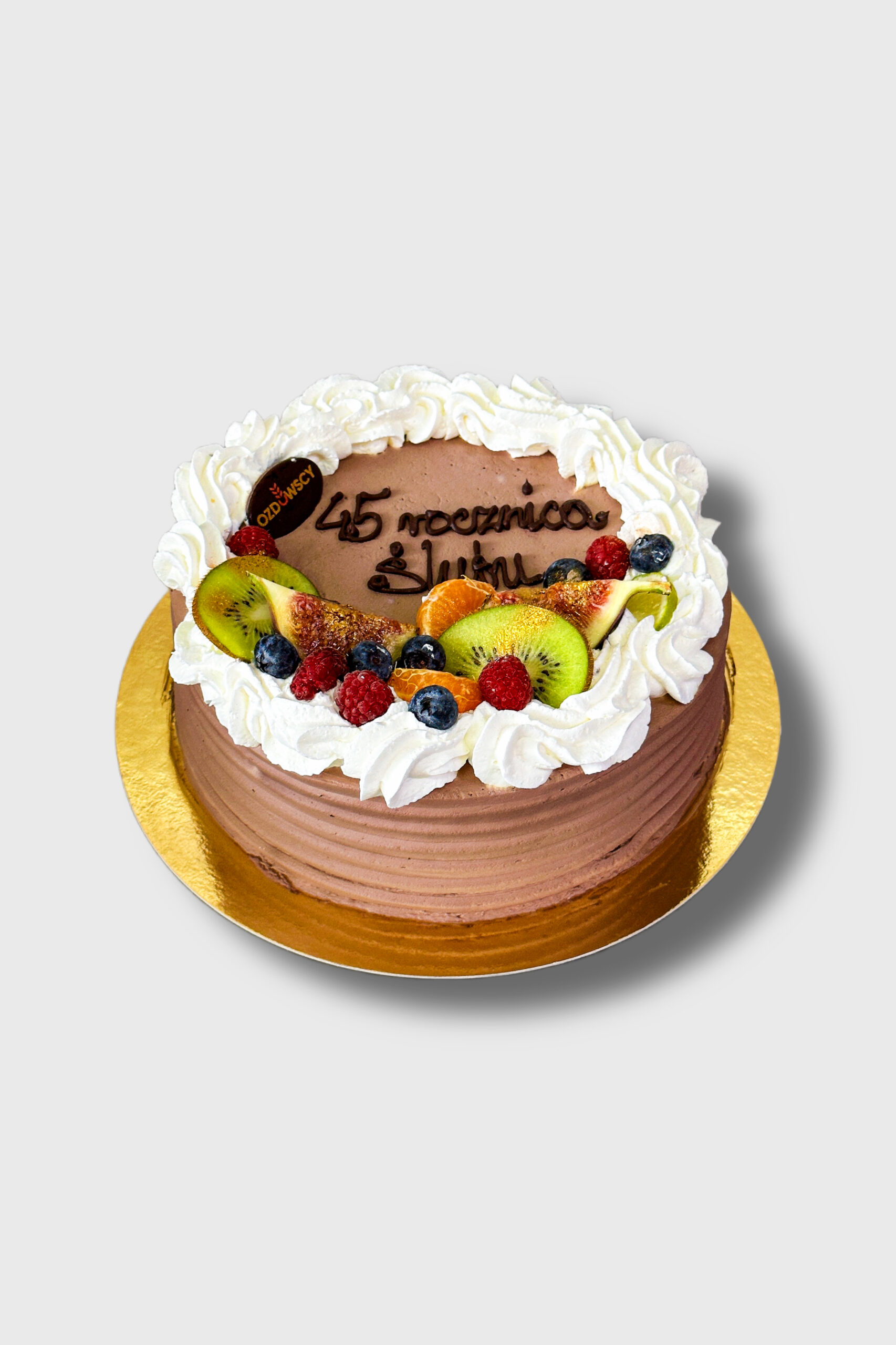 Tort urodzinowy podstawowy - Czekoladowy z owocami