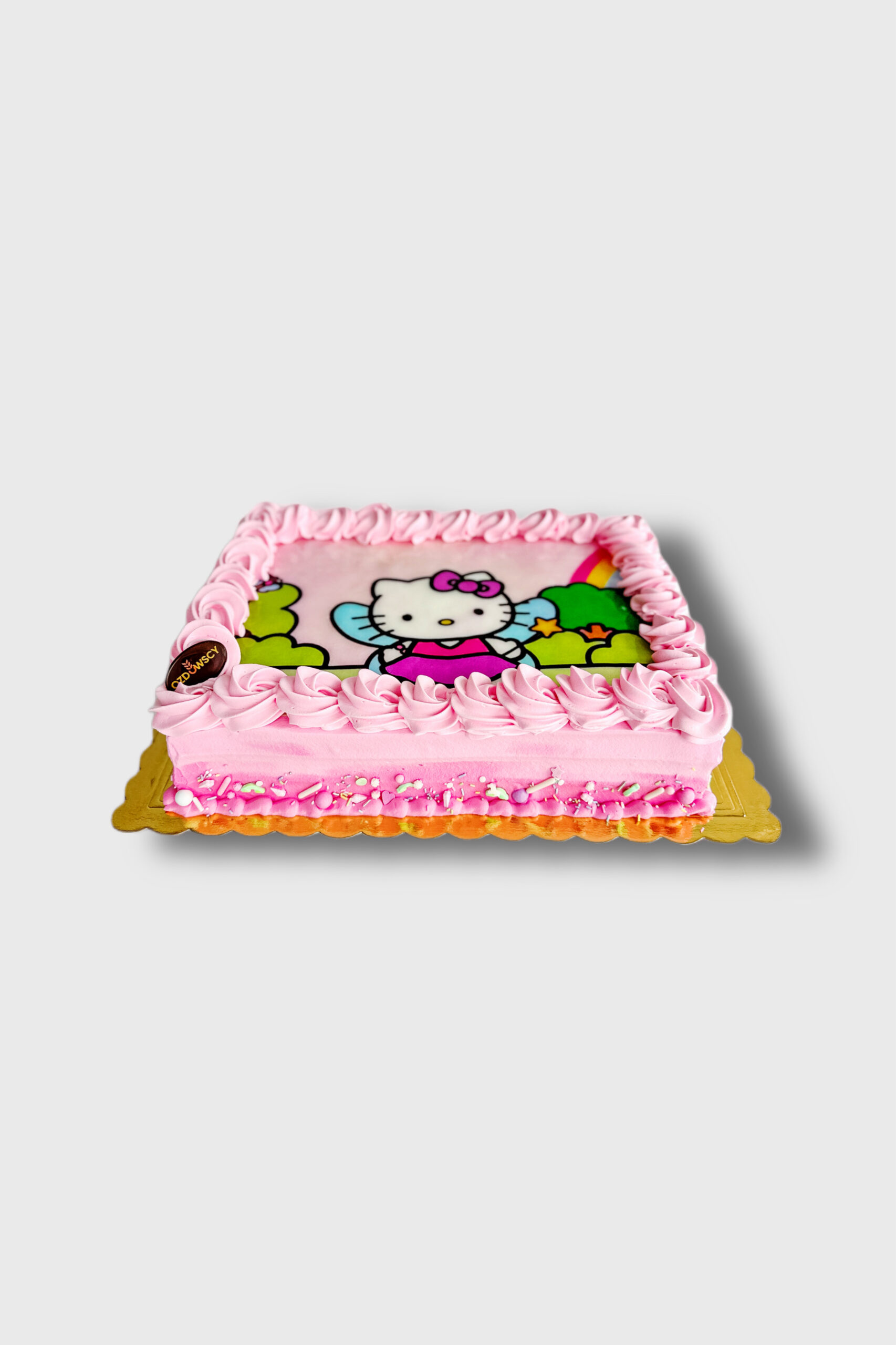 Tort urodzinowy podstawowy - Hello Kitty różowy opłatek