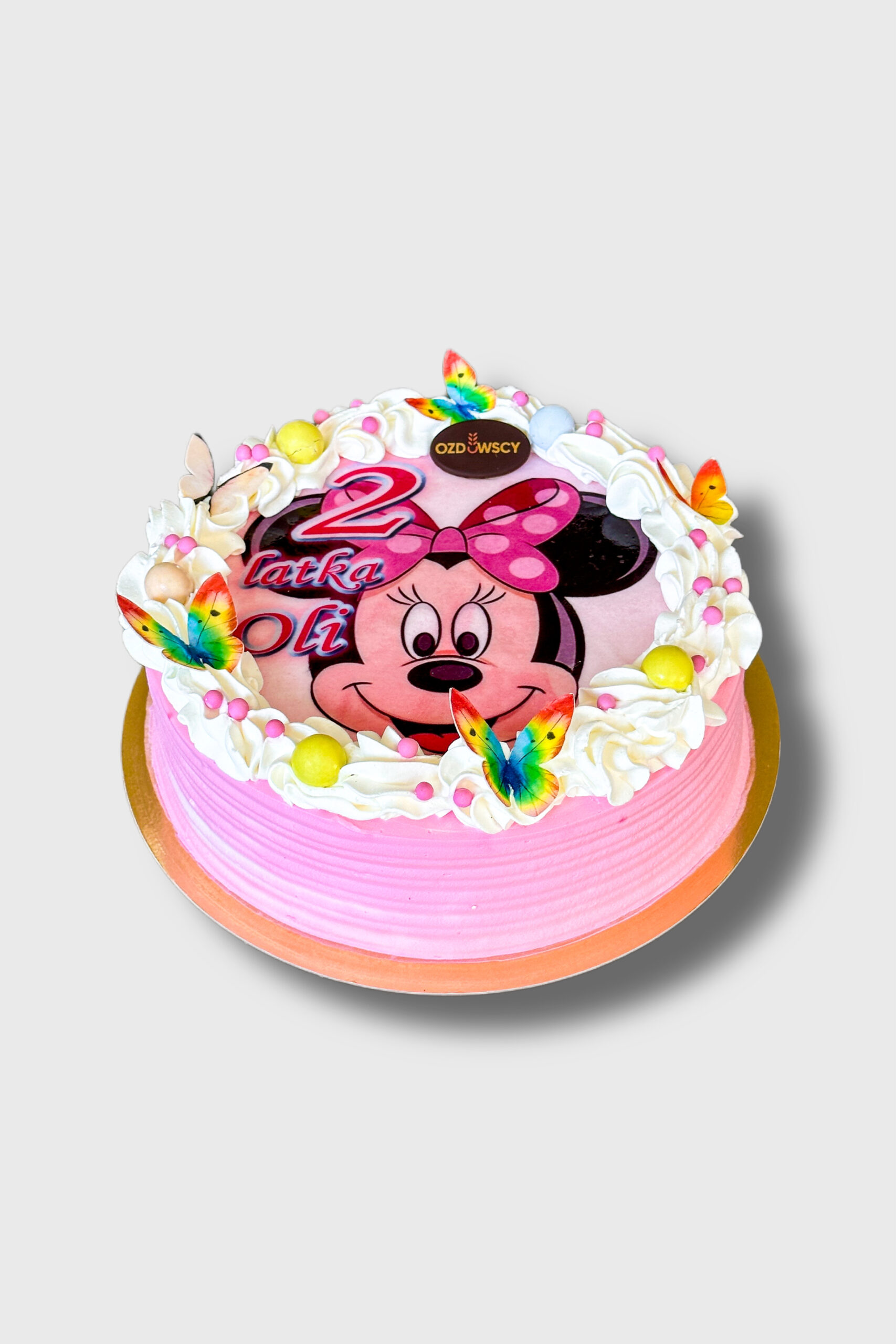 Tort urodzinowy podstawowy - Myszka Minie opłatek