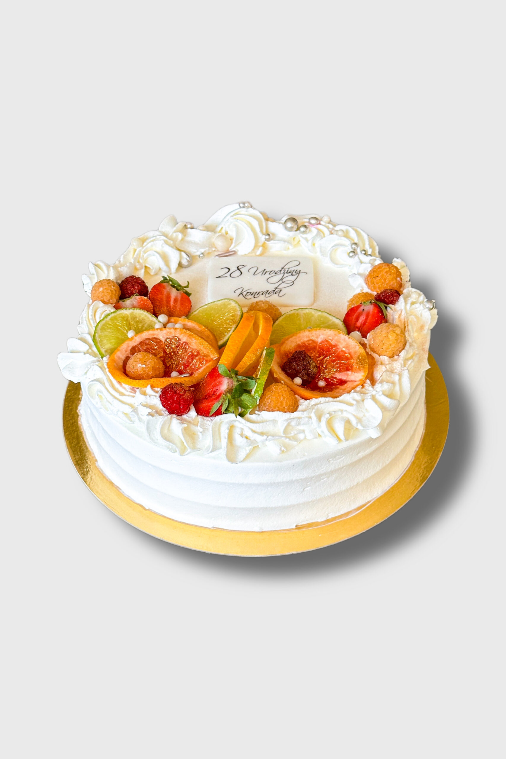 Tort urodzinowy podstawowy - Śmietankowy z owocami 3