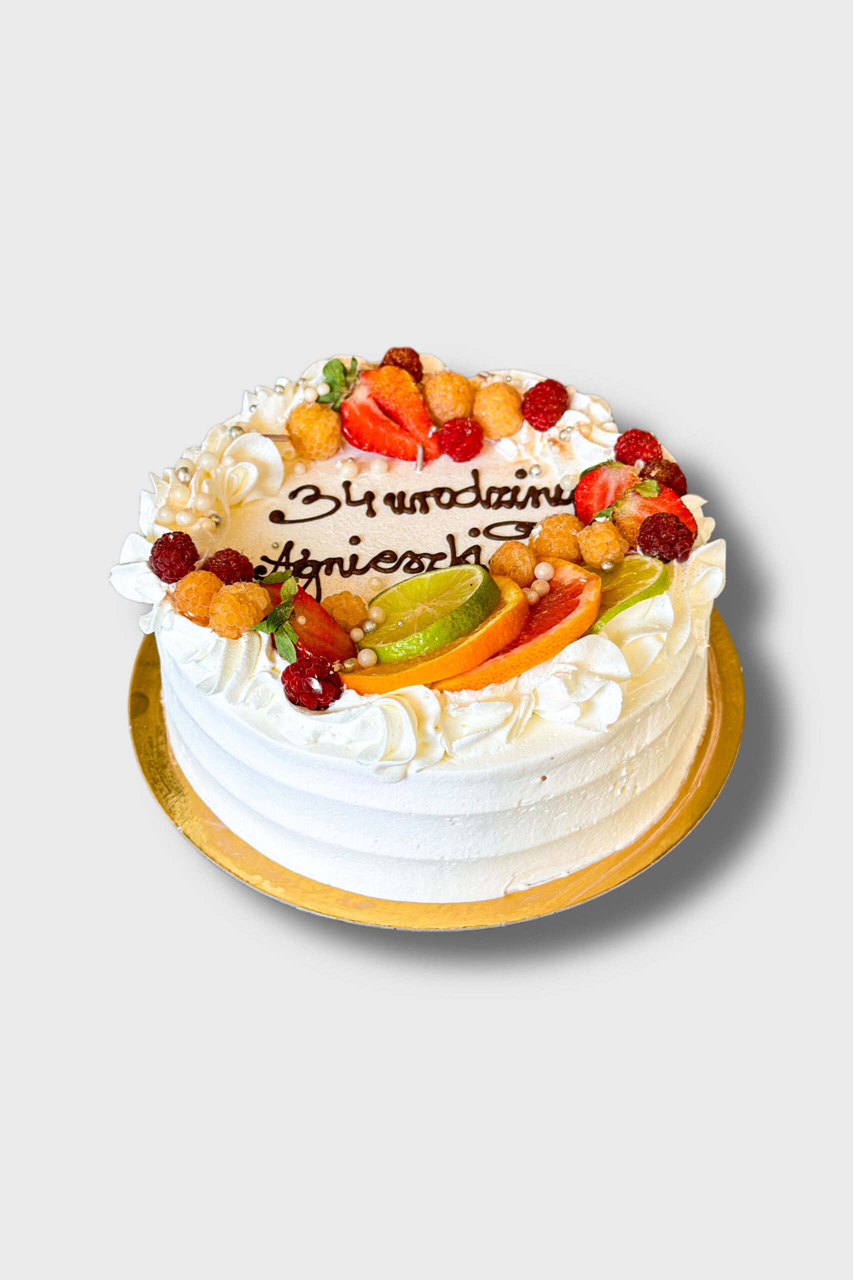 Tort urodzinowy podstawowy - Śmietankowy z owocami 1