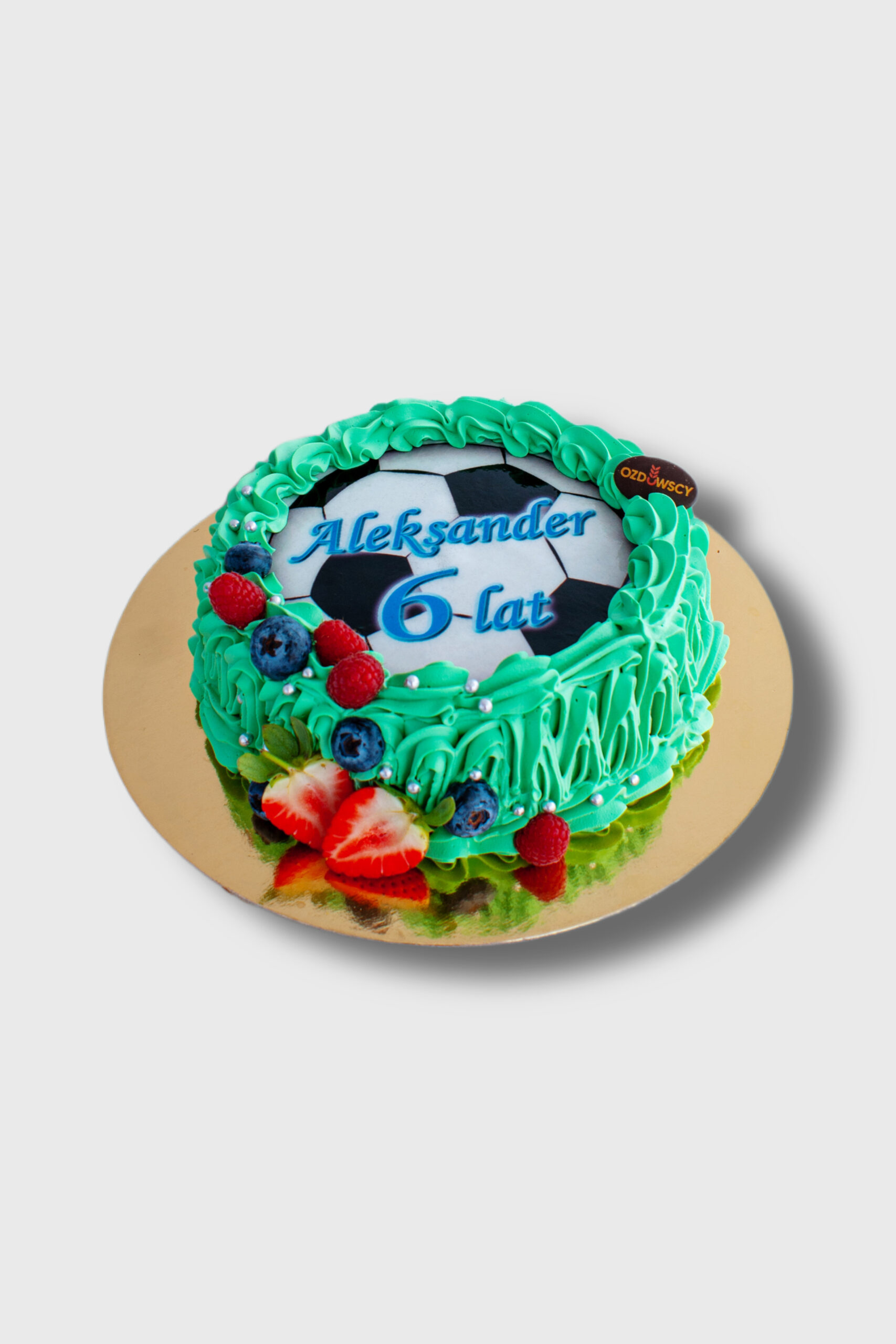 Tort urodzinowy podstawowy - Zielony piłka na opłatku