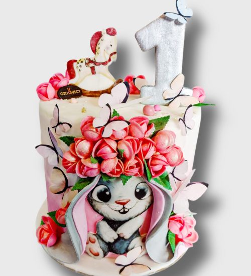 Tort urodzinowy artystyczny - króliczek
